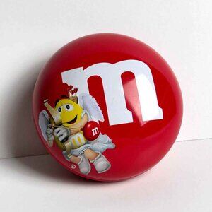 Vintage M&M Candy Red Metal Tin Empty container 2 3/4" Angel of Love